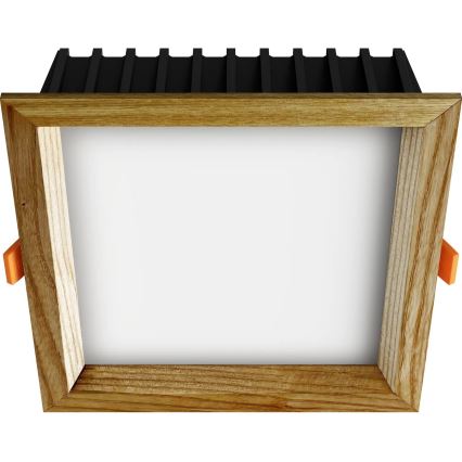 APLED - LED Ugradbena lampa SQUARE WOODLINE LED/12W/230V 3000K 17x17 cm jasen masivno drvo