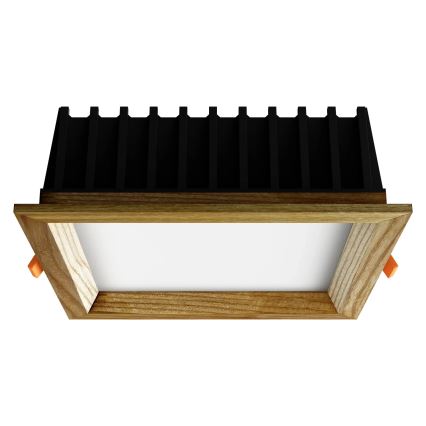 APLED - LED Ugradbena lampa SQUARE WOODLINE LED/12W/230V 3000K 17x17 cm jasen masivno drvo