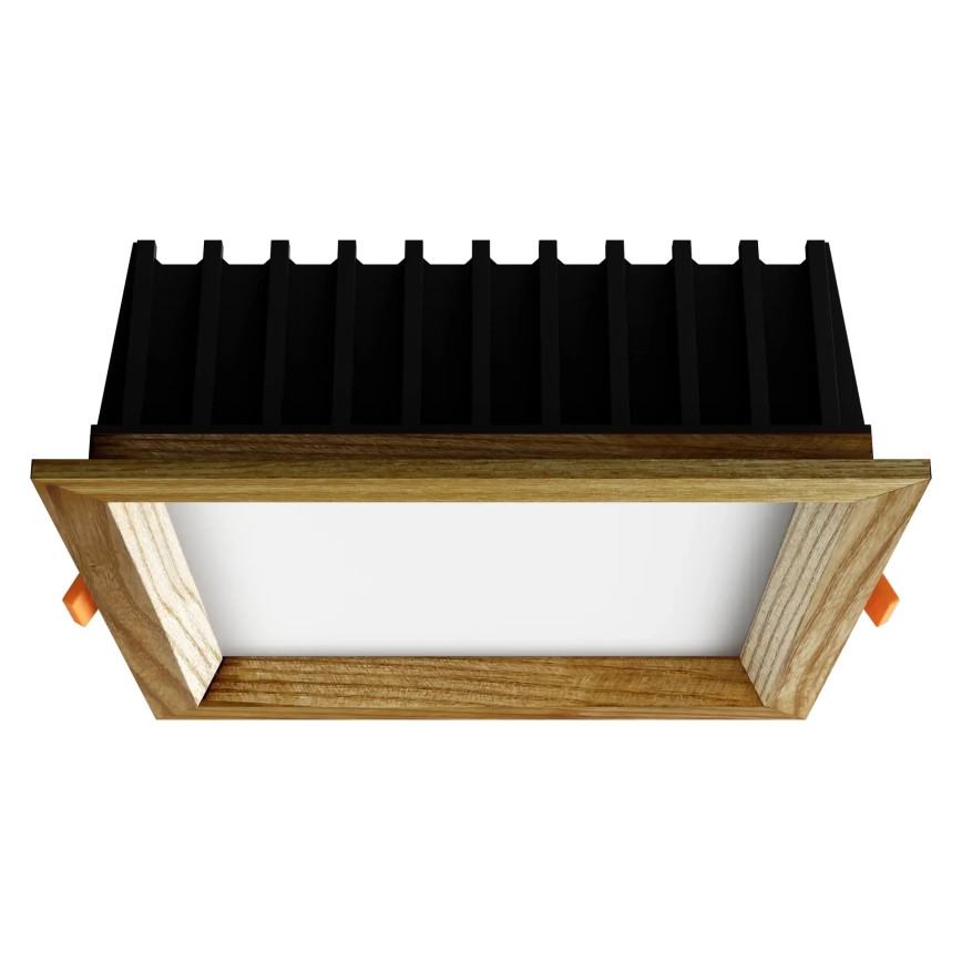 APLED - LED Ugradbena lampa SQUARE WOODLINE LED/12W/230V 3000K 17x17 cm jasen masivno drvo