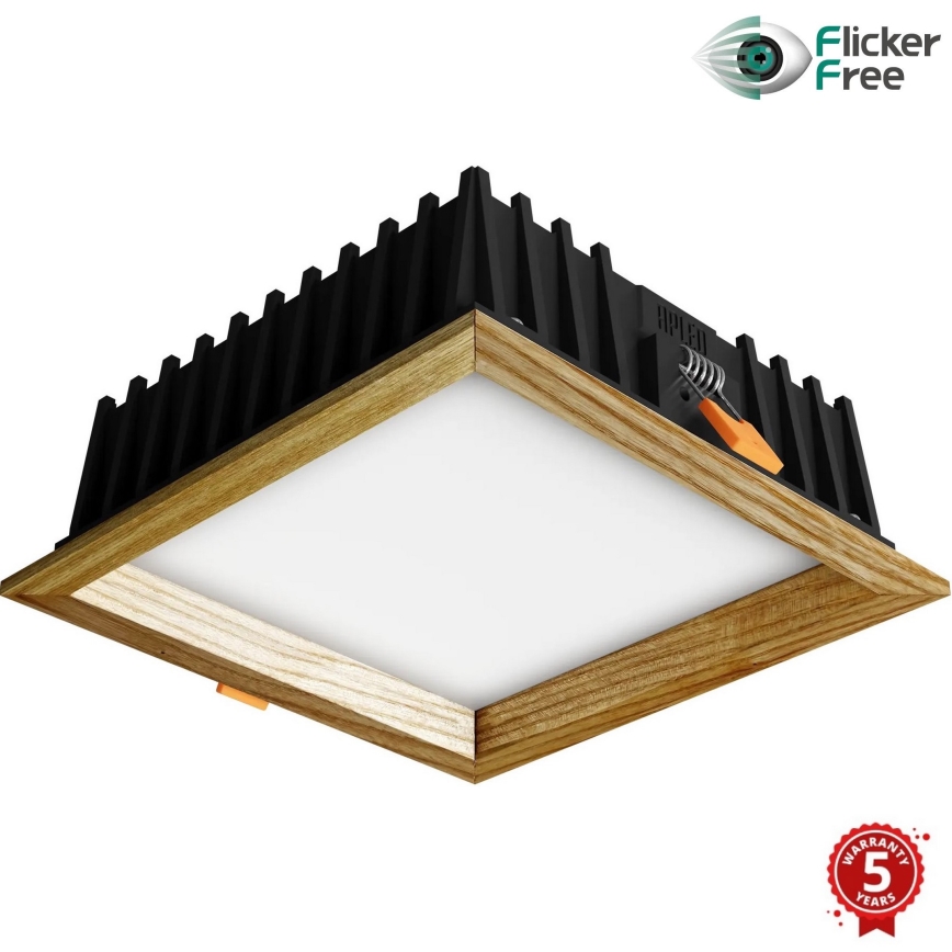 APLED - LED Ugradbena lampa SQUARE WOODLINE LED/12W/230V 4000K 17x17 cm jasen masivno drvo