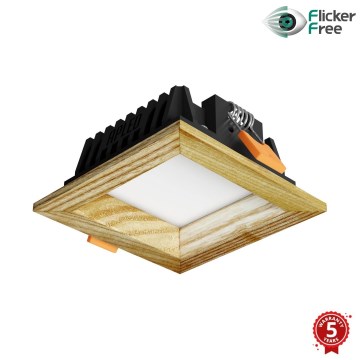 APLED - LED Ugradbena lampa SQUARE WOODLINE LED/3W/230V 3000K 9x9 cm jasen masivno drvo