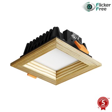 APLED - LED Ugradbena lampa SQUARE WOODLINE LED/3W/230V 4000K 9x9 cm bor masivno drvo
