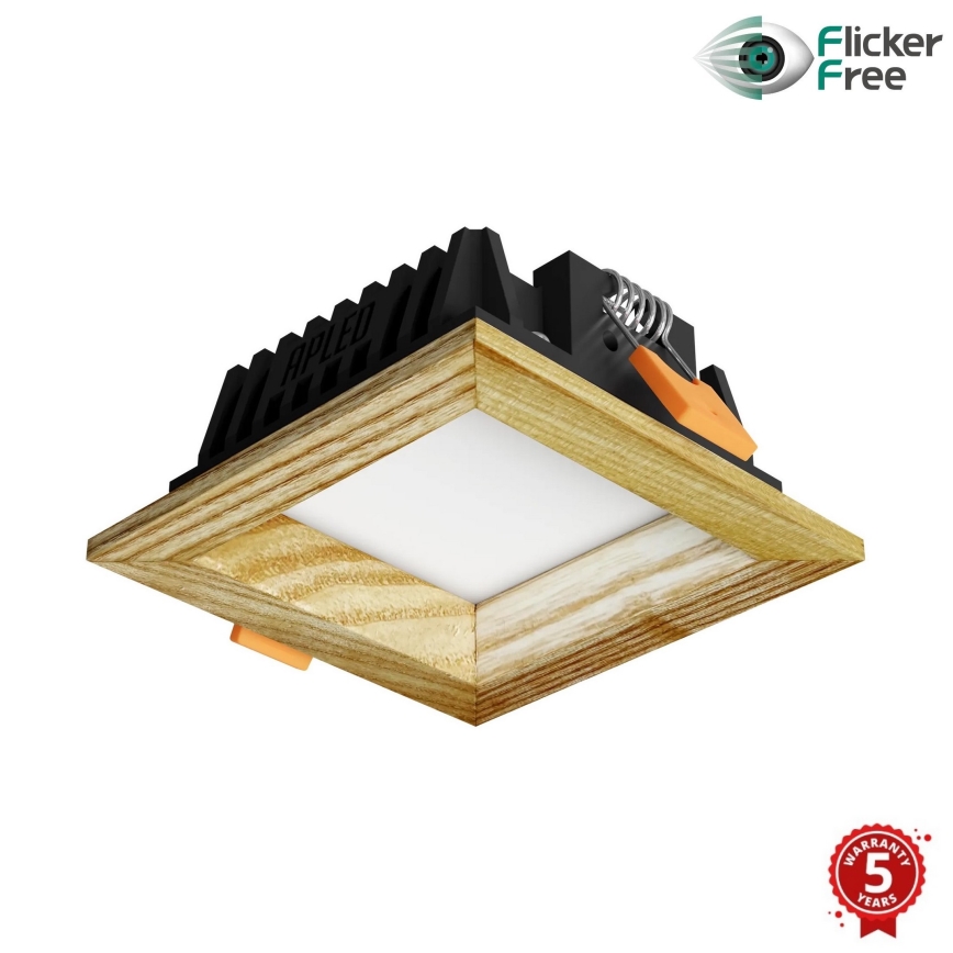 APLED - LED Ugradbena lampa SQUARE WOODLINE LED/3W/230V 4000K 9x9 cm jasen masivno drvo