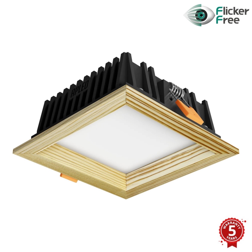 APLED - LED Ugradbena lampa SQUARE WOODLINE LED/6W/230V 4000K 12x12 cm bor masivno drvo