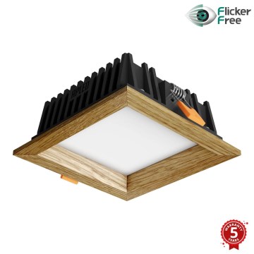 APLED - LED Ugradbena lampa SQUARE WOODLINE LED/6W/230V 4000K 12x12 cm hrast masivno drvo