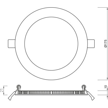 APLED - LED Ugradbena lampa za kupatilo RONDO LED/12W/230V IP54 175 mm