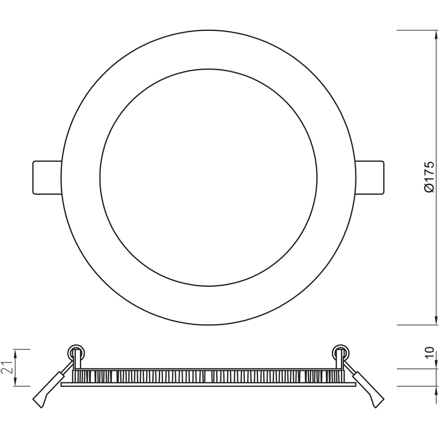 APLED - LED Ugradbena lampa za kupatilo RONDO LED/12W/230V IP54 175 mm