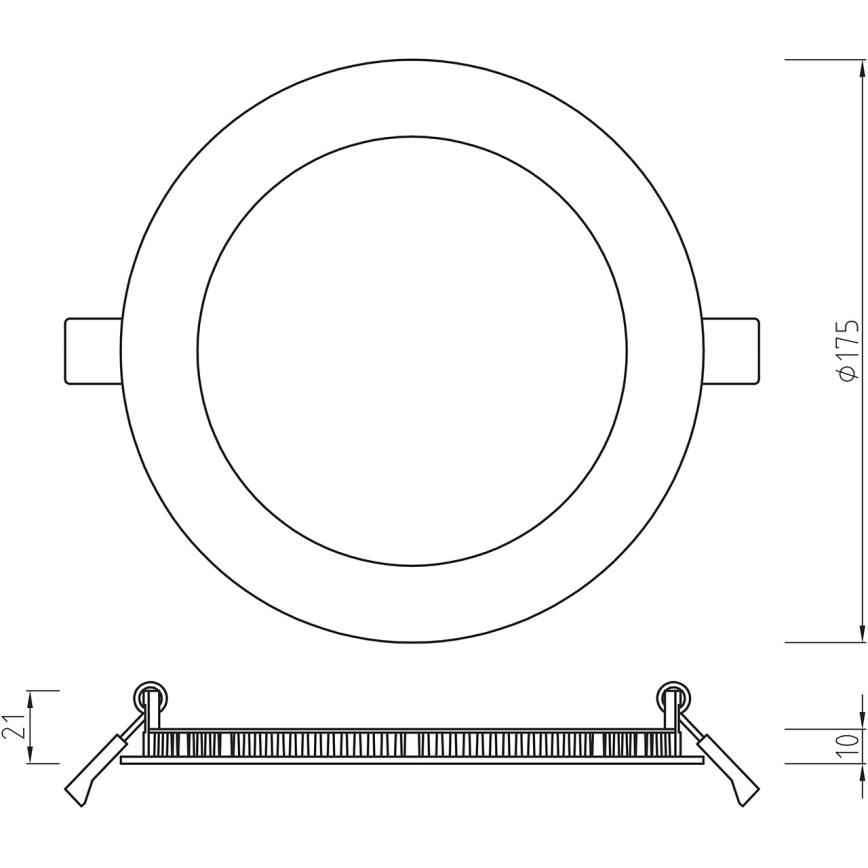 APLED - LED Ugradbena lampa za kupatilo RONDO LED/12W/230V IP54 175 mm