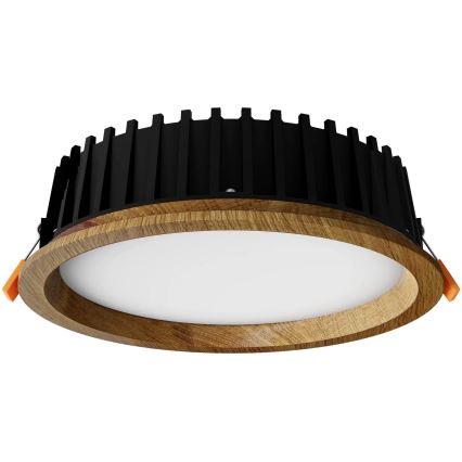 APLED - LED Ugradbena lampa RONDO WOODLINE LED/12W/230V 3000K pr. 20 cm hrast masivno drvo