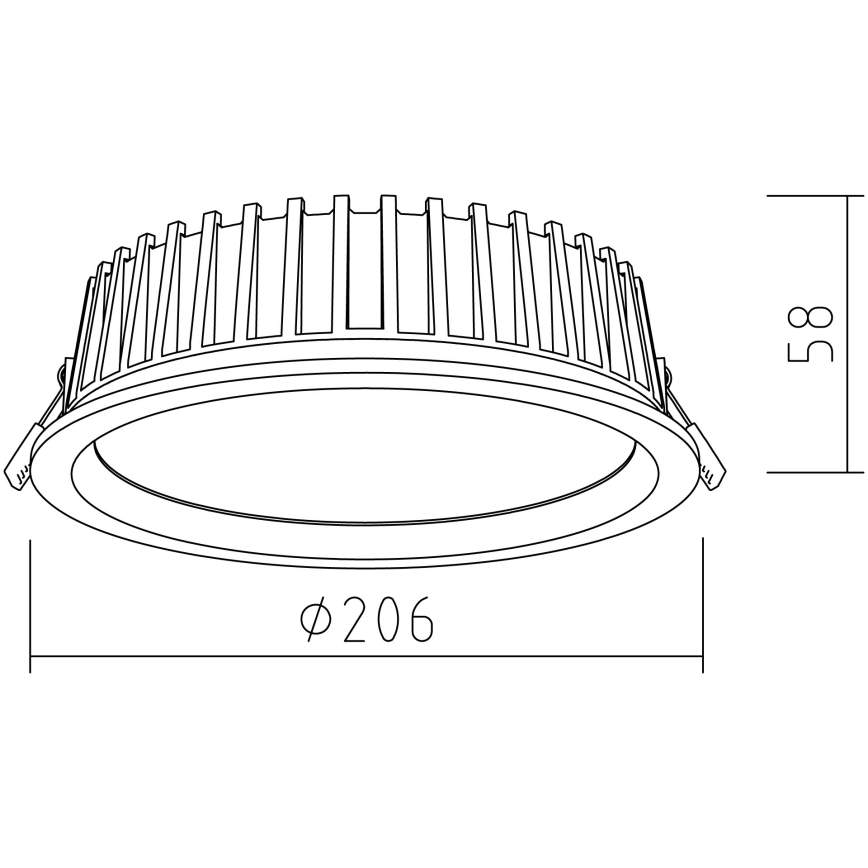APLED - LED Ugradbena lampa RONDO WOODLINE LED/12W/230V 3000K pr. 20 cm hrast masivno drvo