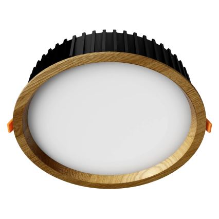 APLED - LED Ugradbena lampa RONDO WOODLINE LED/18W/230V 3000K pr. 26 cm hrast masivno drvo
