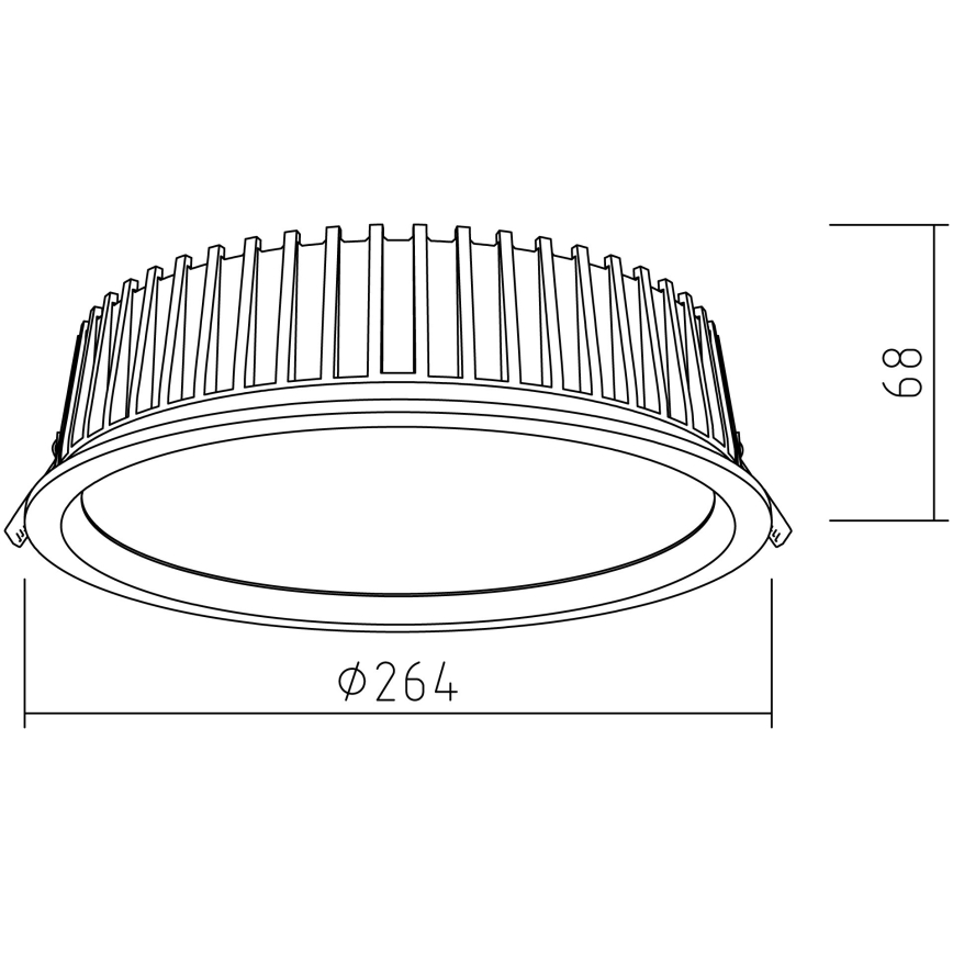 APLED - LED Ugradbena lampa RONDO WOODLINE LED/18W/230V 3000K pr. 26 cm hrast masivno drvo