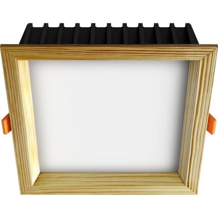 APLED - LED Ugradbena lampa SQUARE WOODLINE LED/12W/230V 3000K 17x17 cm bor masivno drvo