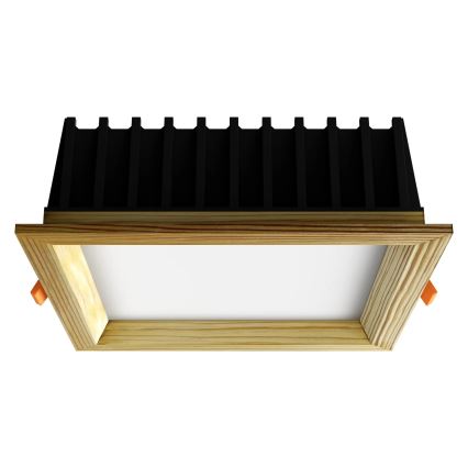 APLED - LED Ugradbena lampa SQUARE WOODLINE LED/12W/230V 3000K 17x17 cm bor masivno drvo