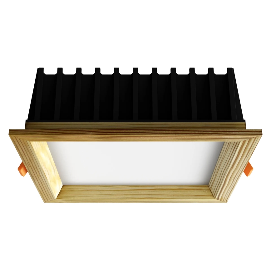 APLED - LED Ugradbena lampa SQUARE WOODLINE LED/12W/230V 3000K 17x17 cm bor masivno drvo