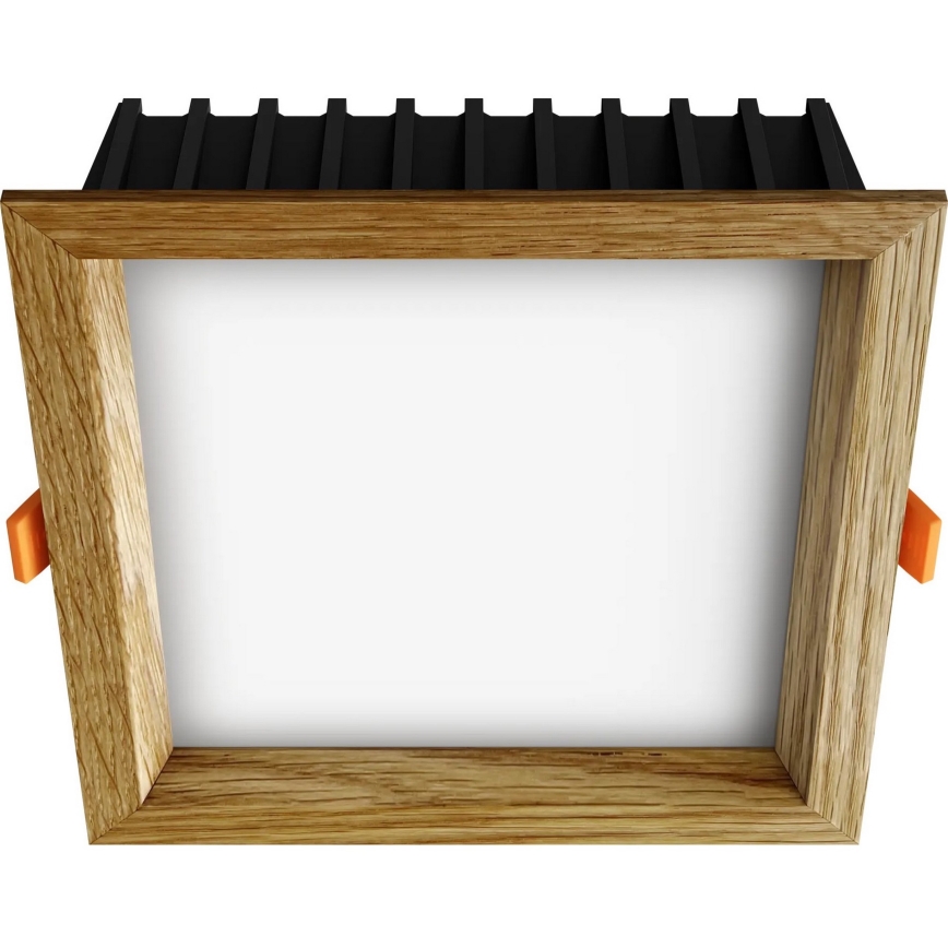APLED - LED Ugradbena lampa SQUARE WOODLINE LED/12W/230V 3000K 17x17 cm hrast masivno drvo