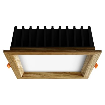 APLED - LED Ugradbena lampa SQUARE WOODLINE LED/12W/230V 3000K 17x17 cm hrast masivno drvo