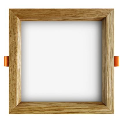 APLED - LED Ugradbena lampa SQUARE WOODLINE LED/12W/230V 3000K 17x17 cm hrast masivno drvo