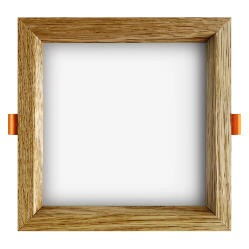 APLED - LED Ugradbena lampa SQUARE WOODLINE LED/12W/230V 3000K 17x17 cm hrast masivno drvo