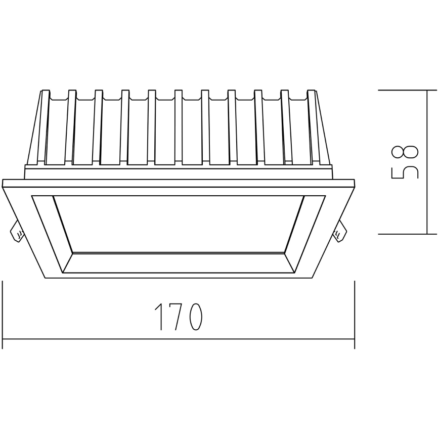 APLED - LED Ugradbena lampa SQUARE WOODLINE LED/12W/230V 3000K 17x17 cm hrast masivno drvo