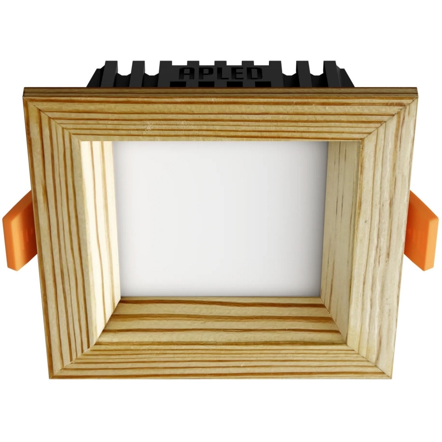 APLED - LED Ugradbena lampa SQUARE WOODLINE LED/3W/230V 3000K 9x9 cm bor masivno drvo