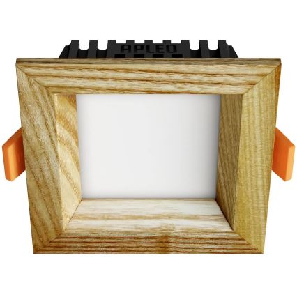 APLED - LED Ugradbena lampa SQUARE WOODLINE LED/3W/230V 3000K 9x9 cm jasen masivno drvo