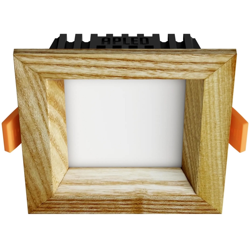 APLED - LED Ugradbena lampa SQUARE WOODLINE LED/3W/230V 3000K 9x9 cm jasen masivno drvo