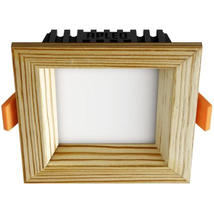 APLED - LED Ugradbena lampa SQUARE WOODLINE LED/3W/230V 4000K 9x9 cm bor masivno drvo