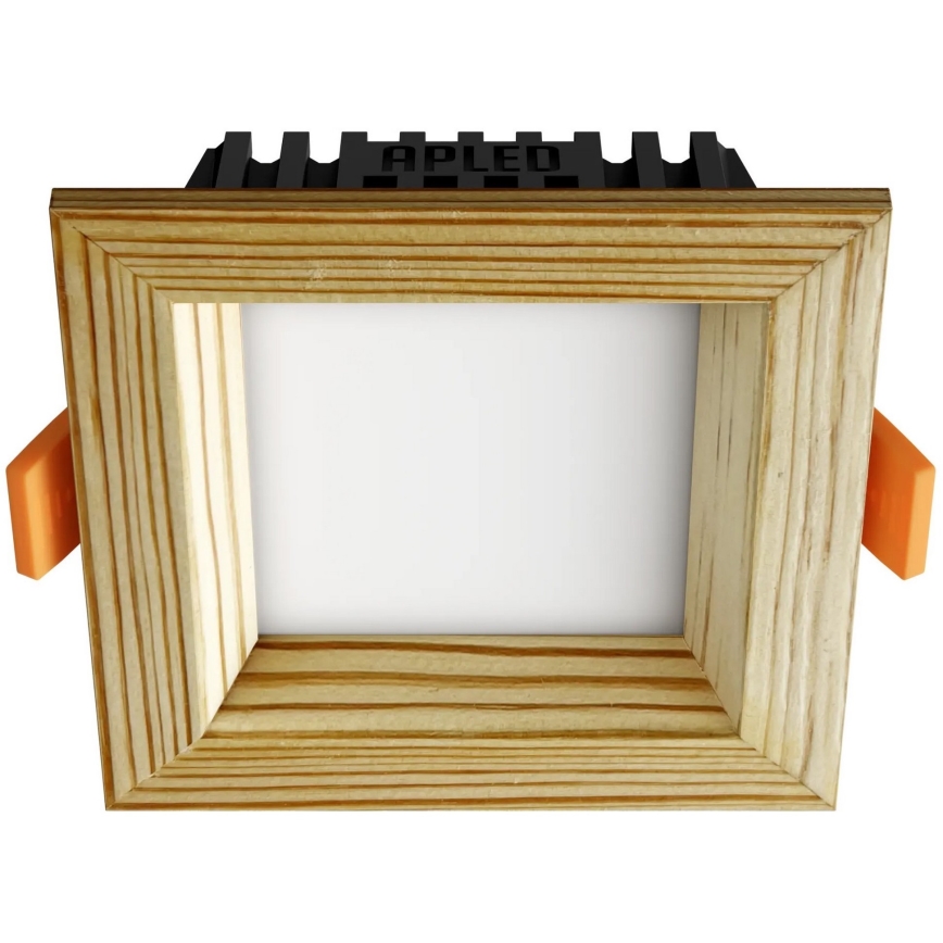 APLED - LED Ugradbena lampa SQUARE WOODLINE LED/3W/230V 4000K 9x9 cm bor masivno drvo