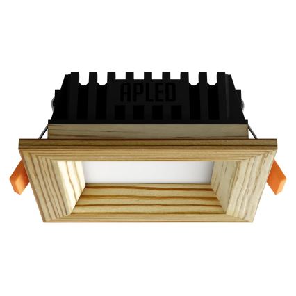 APLED - LED Ugradbena lampa SQUARE WOODLINE LED/3W/230V 4000K 9x9 cm bor masivno drvo