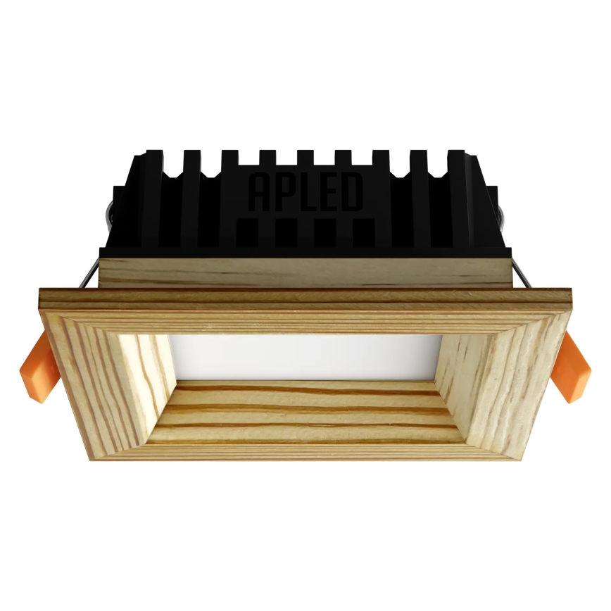 APLED - LED Ugradbena lampa SQUARE WOODLINE LED/3W/230V 4000K 9x9 cm bor masivno drvo