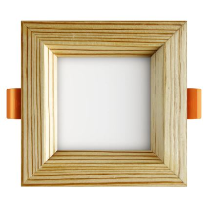 APLED - LED Ugradbena lampa SQUARE WOODLINE LED/3W/230V 4000K 9x9 cm bor masivno drvo
