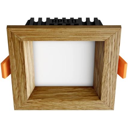 APLED - LED Ugradbena lampa SQUARE WOODLINE LED/3W/230V 4000K 9x9 cm hrast masivno drvo