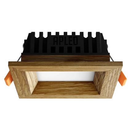 APLED - LED Ugradbena lampa SQUARE WOODLINE LED/3W/230V 4000K 9x9 cm hrast masivno drvo