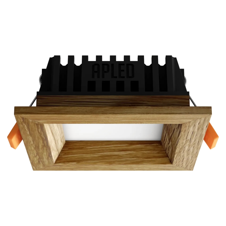 APLED - LED Ugradbena lampa SQUARE WOODLINE LED/3W/230V 4000K 9x9 cm hrast masivno drvo