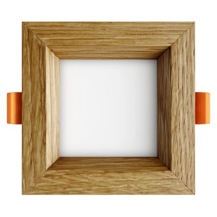 APLED - LED Ugradbena lampa SQUARE WOODLINE LED/3W/230V 4000K 9x9 cm hrast masivno drvo