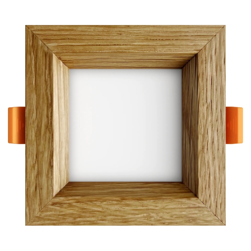 APLED - LED Ugradbena lampa SQUARE WOODLINE LED/3W/230V 4000K 9x9 cm hrast masivno drvo