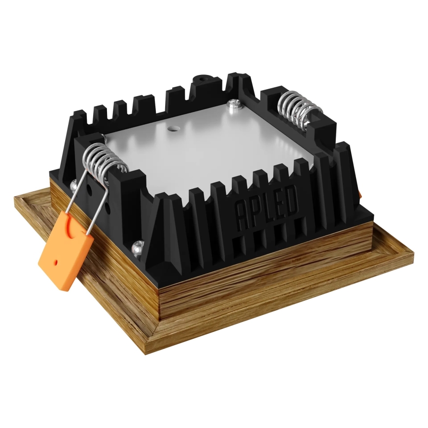 APLED - LED Ugradbena lampa SQUARE WOODLINE LED/3W/230V 4000K 9x9 cm hrast masivno drvo