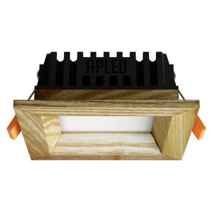 APLED - LED Ugradbena lampa SQUARE WOODLINE LED/3W/230V 4000K 9x9 cm jasen masivno drvo