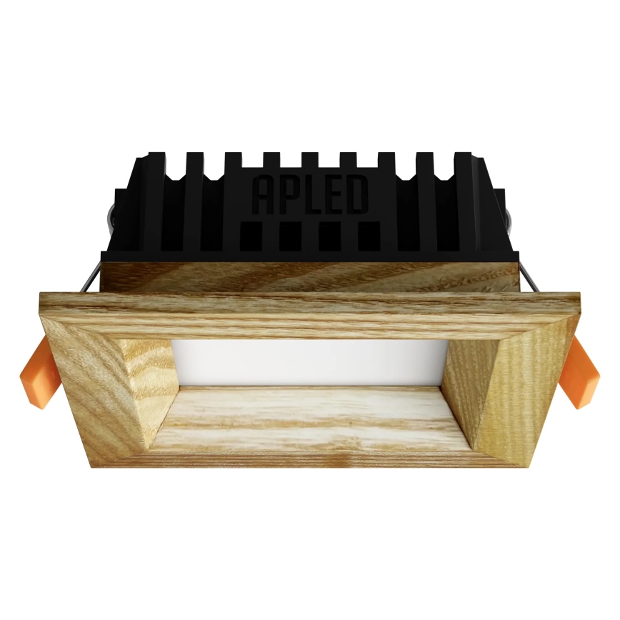APLED - LED Ugradbena lampa SQUARE WOODLINE LED/3W/230V 4000K 9x9 cm jasen masivno drvo