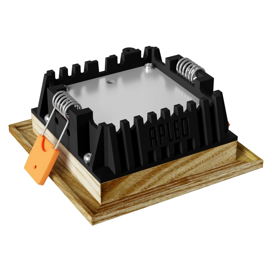 APLED - LED Ugradbena lampa SQUARE WOODLINE LED/3W/230V 4000K 9x9 cm jasen masivno drvo