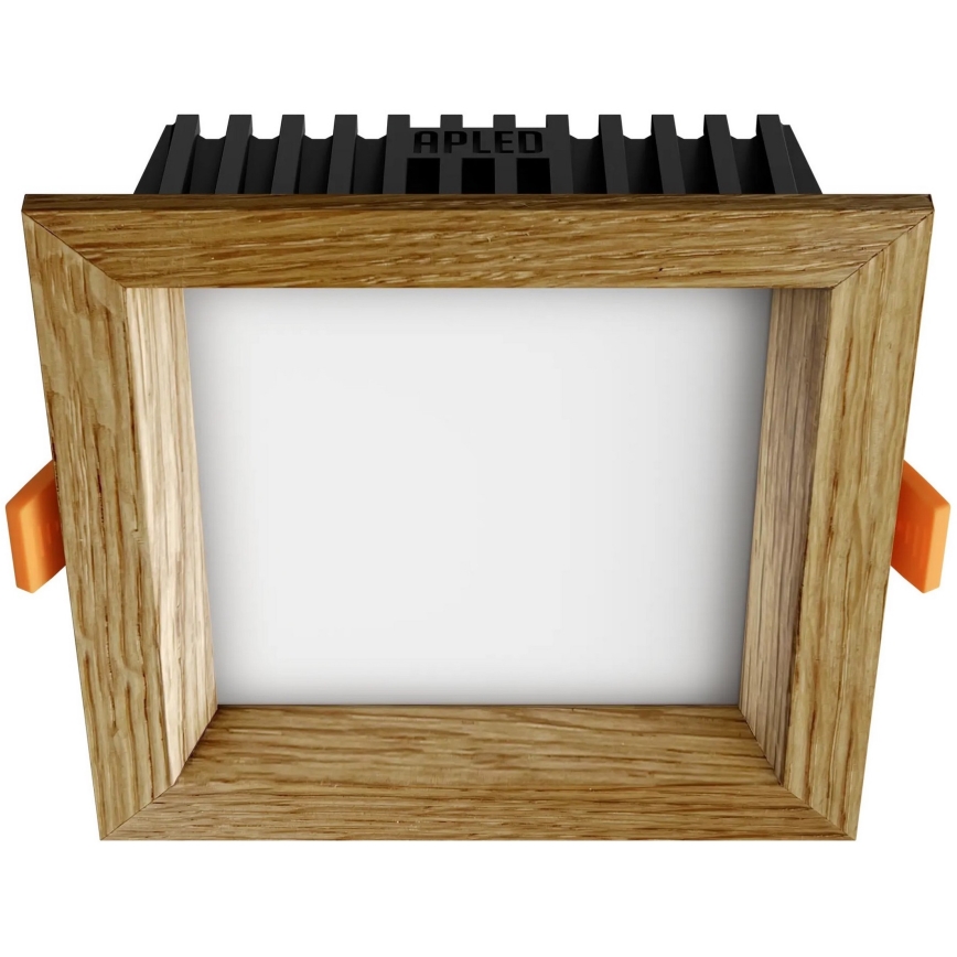 APLED - LED Ugradbena lampa SQUARE WOODLINE LED/6W/230V 3000K 12x12 cm hrast masivno drvo
