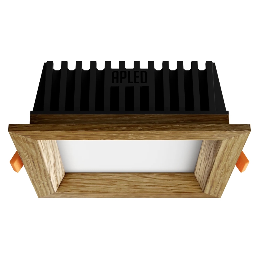 APLED - LED Ugradbena lampa SQUARE WOODLINE LED/6W/230V 3000K 12x12 cm hrast masivno drvo
