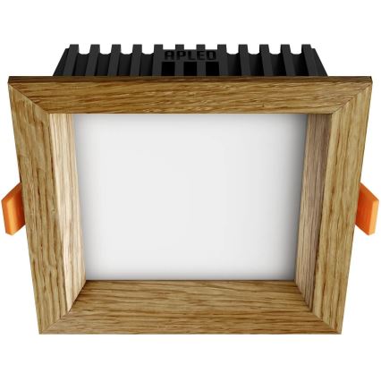 APLED - LED Ugradbena lampa SQUARE WOODLINE LED/6W/230V 4000K 12x12 cm hrast masivno drvo