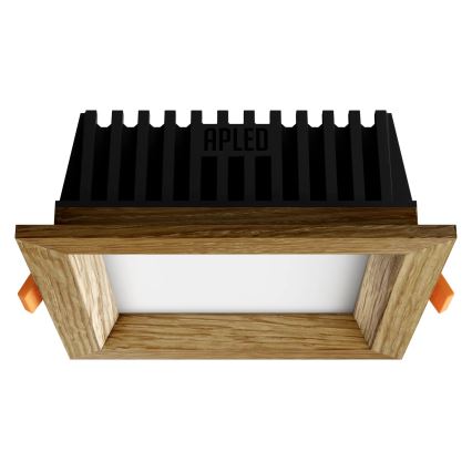 APLED - LED Ugradbena lampa SQUARE WOODLINE LED/6W/230V 4000K 12x12 cm hrast masivno drvo
