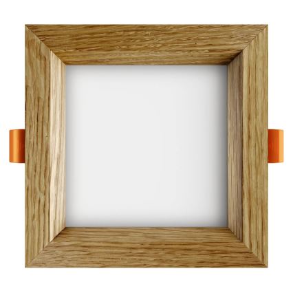 APLED - LED Ugradbena lampa SQUARE WOODLINE LED/6W/230V 4000K 12x12 cm hrast masivno drvo