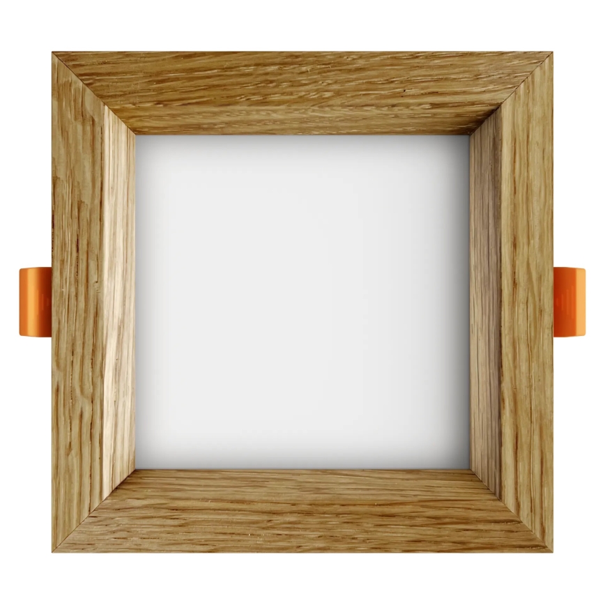 APLED - LED Ugradbena lampa SQUARE WOODLINE LED/6W/230V 4000K 12x12 cm hrast masivno drvo
