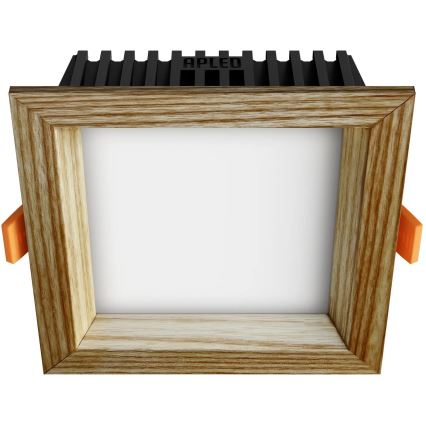 APLED - LED Ugradbena lampa SQUARE WOODLINE LED/6W/230V 4000K 12x12 cm jasen masivno drvo