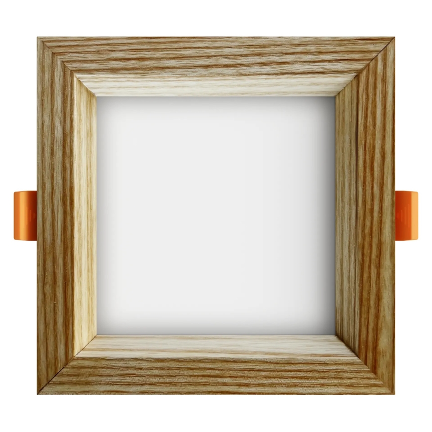 APLED - LED Ugradbena lampa SQUARE WOODLINE LED/6W/230V 4000K 12x12 cm jasen masivno drvo