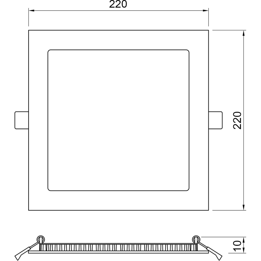 APLED - LED Ugradbeno svetlo za kupatilo SQUARE LED/18W/230V IP41 220x220 mm